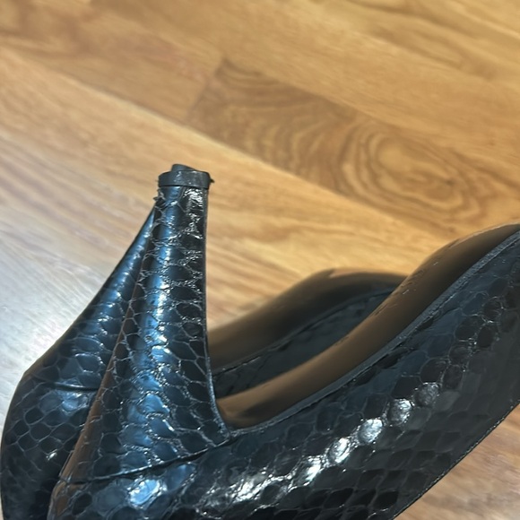 YSL Snakeskin Black Classic Pump 3” Heel Vintage Size 8  Made In Italy - Picture 8 of 12